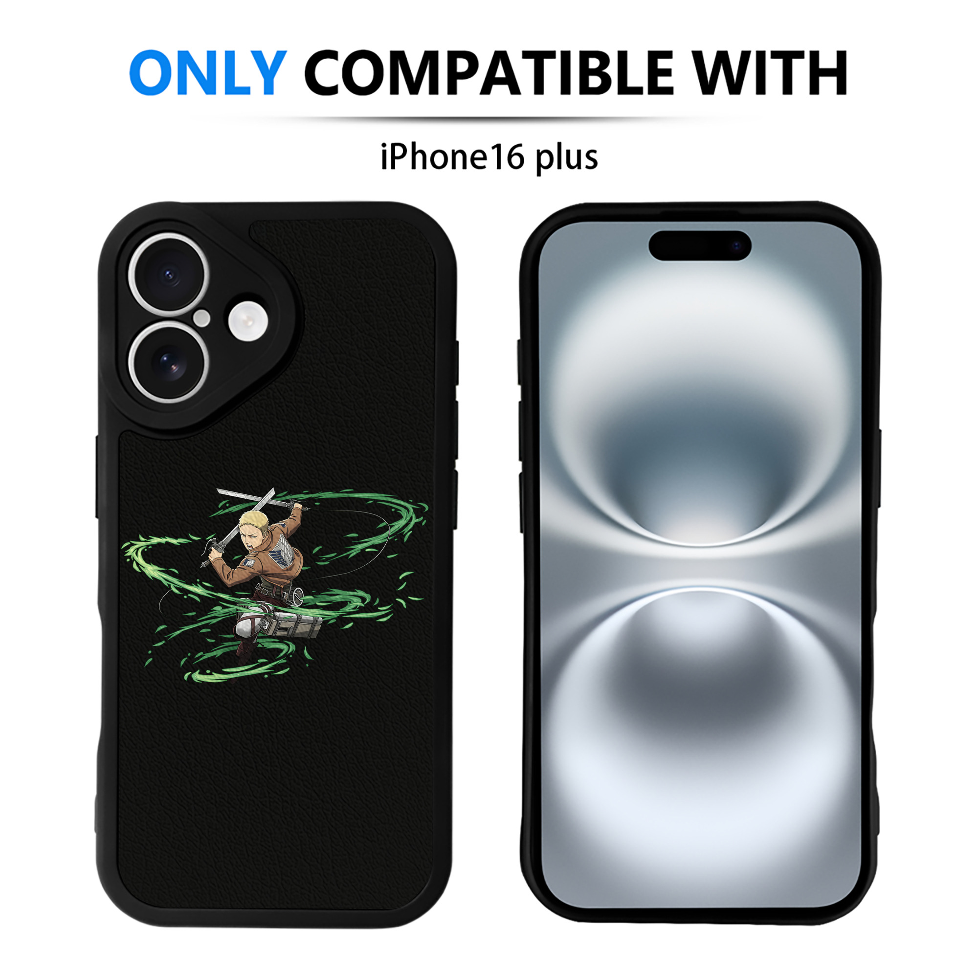 （画像用） 進撃の巨人 ライナー・ブラウン Attack on Titan Reiner Braun 【iPhone 16シリーズ対応】シリコンスマホケース（レザー調） 材質：シリコン